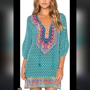 NLW Bohemian Teal Patterned Women's Dress